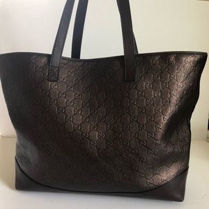 Gucci Metallic Brown Guccissima leather XL tote